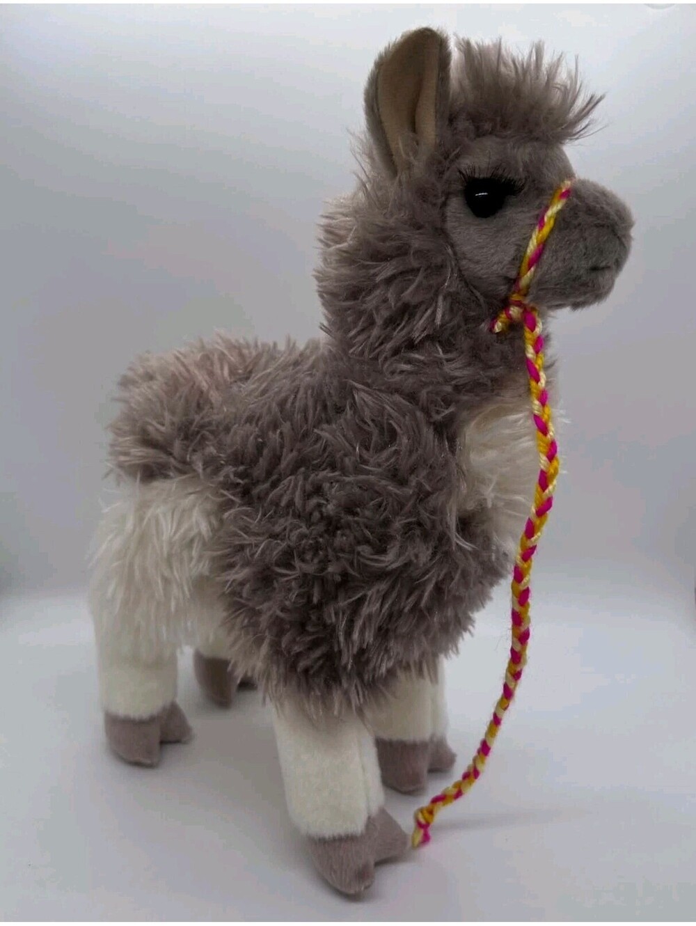Douglas Zephyr Llama Alpaca Plush 11" Gray White Stuffed Animal EUC